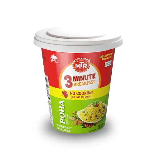 Vista 8 de MTR 3Mins Poha Mix Instant Food - Comida india lista para comer, 5.64 oz, 6