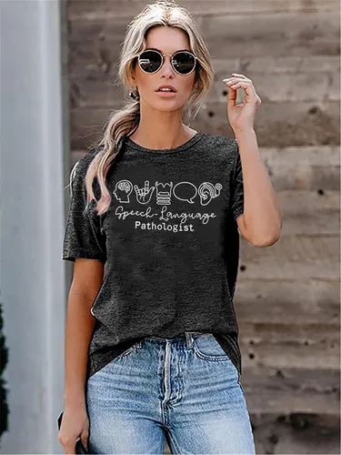 Vista 5 de Camiseta de patólogo del habla y lenguaje para mujer, SLP, camisetas de terapia del habla, camisetas de concienciación sobre el autismo