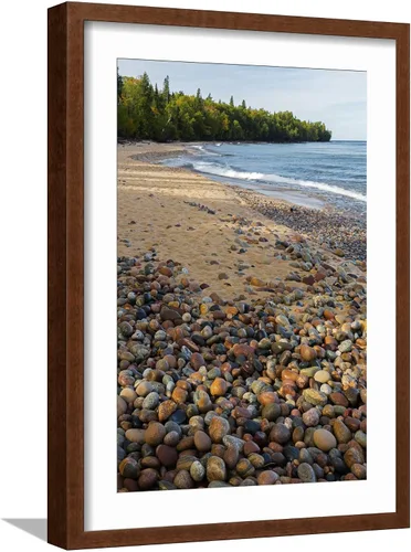 Vista 12 de ART.COM Impresiones artísticas enmarcadas para pared, Michigan, Pictured Rocks National Lakeshore, Au Sable Point and Lake Superior por Jamie & Judy