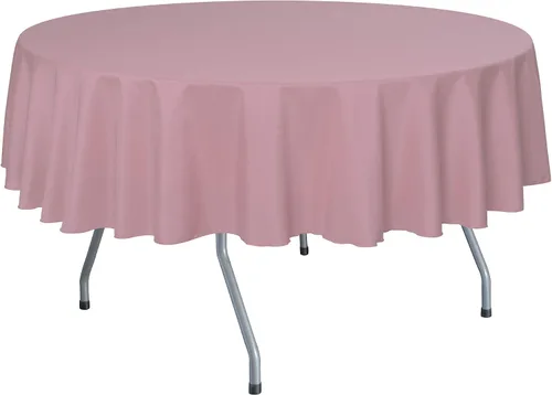 Vista 8 de Ultimate Textile Mantel redondo de lino de poliéster de 72 pulgadas, color rojo ladrillo
