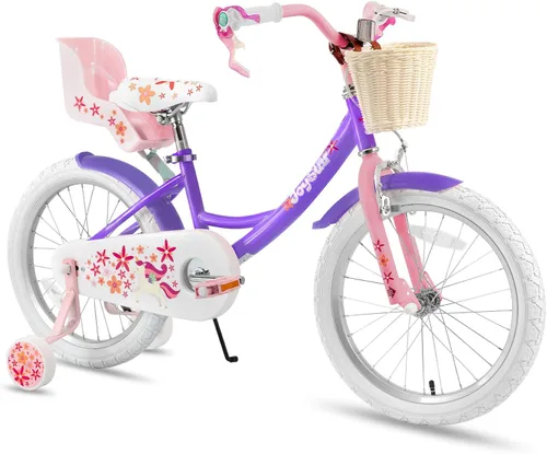 Vista 13 de JOYSTAR Unicorn Kids Bike for Girls Ages 2-9 Years Old, 12 14 16 18 Inch Kids Bike with Training Wheels, Doll Seat, Streamers and Basket, Toddler