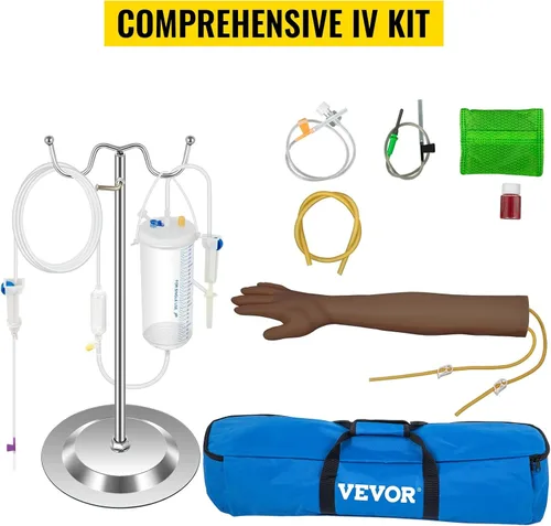 Vista 6 de Kit de práctica IV VEVOR Kit de práctica de flebotomía con piel oscura, kit de práctica de venopunción Kit de brazo modelo de aprendizaje