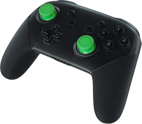 Vista 4 de eXtremeRate Palillos de mando 3D de repuesto color verde, palillos analógicos para pulgar con destornillador cruzado para mando Nintendo Switch Pro
