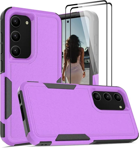 Vista 83 de Jeylly Funda para Samsung Galaxy S10 Plus S10+, ajuste delgado, doble capa, resistente, absorción de golpes, TPU con carcasa trasera de Negro