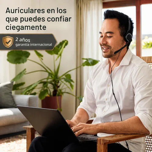 Vista 7 de Sennheiser PC 8 USB - Auriculares estéreo USB para PC y MAC con control de volumen y silencio en línea, color negro
