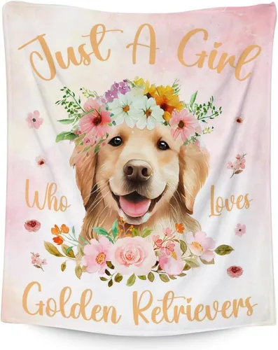 Vista 23 de Golden Retriever - Manta para niñas, tamaño de regazo de 30 x 40 pulgadas, manta de felpa suave y mullida, manta colorida y linda para sala de estar