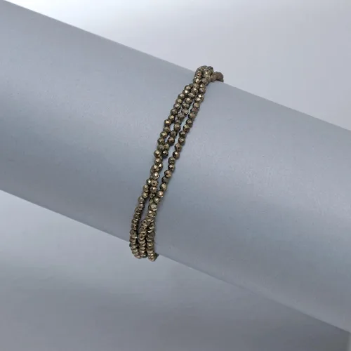 Vista 17 de Gempires - Pulseras de cuentas naturales de múltiples hebras, ligeras, hechas a mano, hipoalergénicas, de 8 pulgadas, chapadas en oro, elegantes