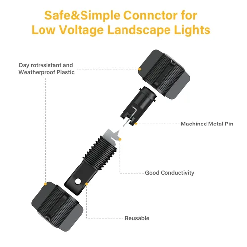 Vista 3 de FastLock Twist Conectores de cable de bajo voltaje para iluminación de paisaje Luces de camino al aire libre 4802-01