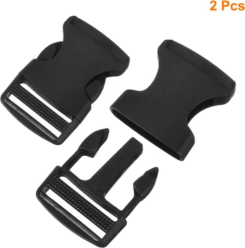 Vista 3 de uxcell Hebilla de liberación lateral, doble hebilla ajustable de plástico clips de repuesto para mochila de equipaje correa cinturón