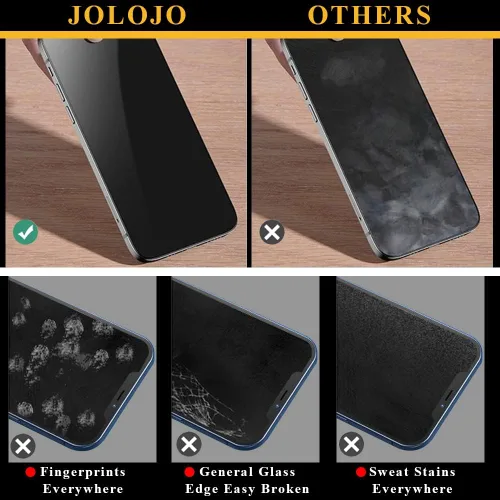 Vista 7 de Paquete de 2 protectores de pantalla mate de vidrio templado compatibles con iPhone 14 Pro de 6.1 pulgadas, tapón antipolvo, kit de alineación sin