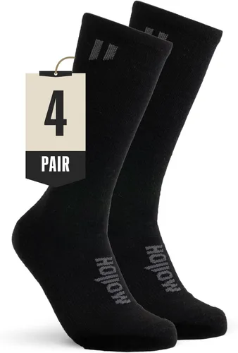Vista 8 de HOLLOW Calcetines de alpaca para hombres y mujeres, absorben la humedad negro (1 unidad)