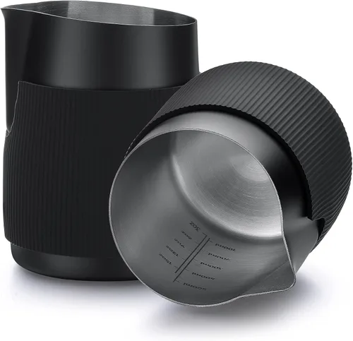 Vista 8 de Normcore Jarra de Leche Sin Mango - Jarra de Vapor Espresso con Boquilla Redonda - Jarra de Espuma de Leche de Acero Inoxidable 18/8, Antiadherente