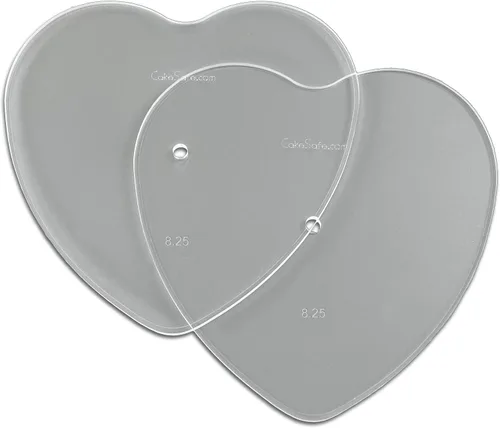 Vista 15 de CAKESAFE Discos acrílicos transparentes de ¼ pulgadas en forma de corazón de 2 a 6.25 pulgadas - Herramienta de glaseado perfecta para suavizar