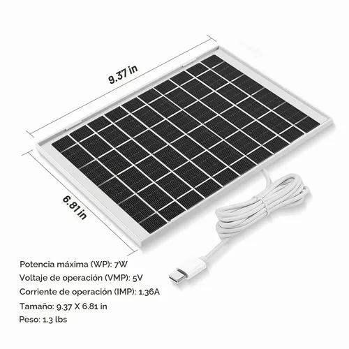 Vista 2 de Paquete de 3 Cargadores de Cámara de Panel Solar Compatible con Eufycam 3/3C s300/2,2 Pro, 2C, 2C Pro, c210, s330, s340, e340, E, Eufy E20