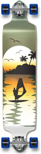 Vista 14 de Yocaher Patineta Longboard completa desplegable de velocidad profesional