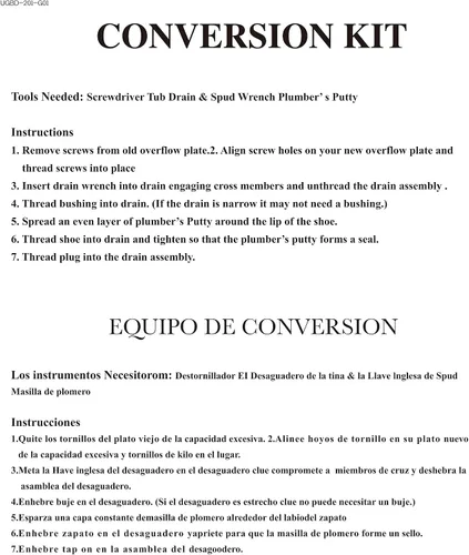 Vista 9 de Kit de drenaje de bañera negro mate con recogedor de pelo, kit de drenaje de bañera con kit de conversión de placa frontal de desbordamiento de 2
