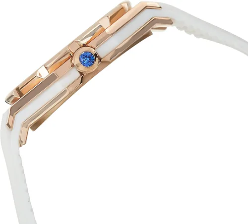 Vista 3 de TechnoMarine Reloj Cruise de cuarzo de acero inoxidable con correa de silicona, blanco, 17 (Modelo TM-118009), Blanco, Reloj de cuarzo
