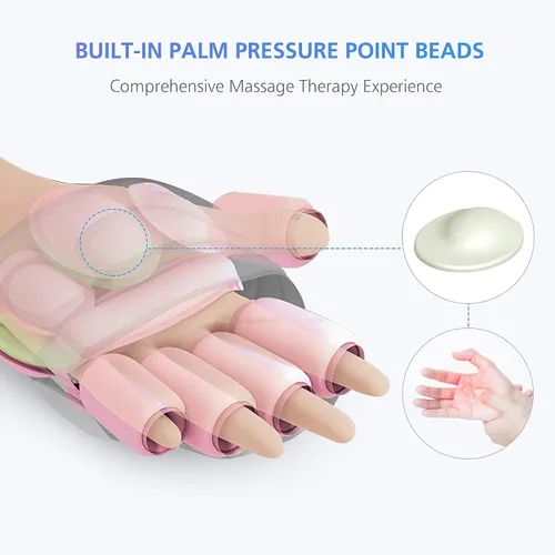 Vista 5 de COMFIER Masajeador de manos inalámbrico con calor, 3 niveles de compresión y calefacción, masajeador Shiatsu de cuello y espalda, almohadilla