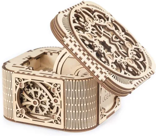 Vista 2 de Caja de tesoro, rompecabezas de madera 3D, juego para adultos para armar tú mismo, de UGears