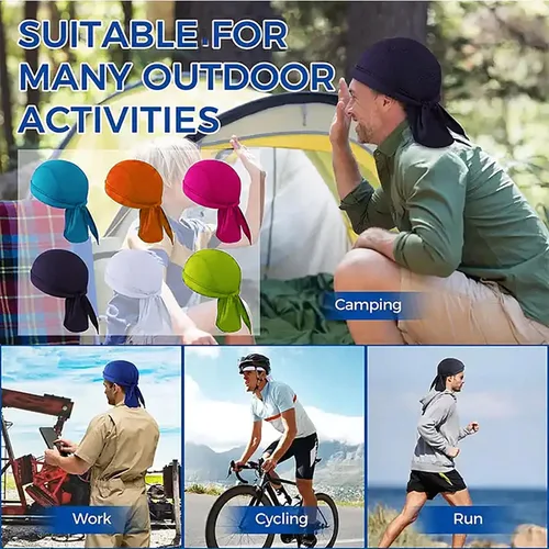 Vista 6 de SUZALA Doo Rag que absorbe el sudor, forro de casco de enfriamiento de trapo de rocío, casco transpirable para hombres y mujeres