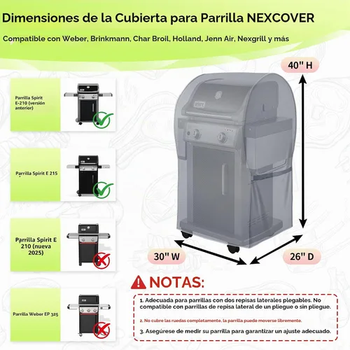 Vista 2 de NEXCOVER Funda para Parrilla de Barbacoa de Servicio Pesado - 30 Pulgadas, Impermeable, Resistente a la Decoloración, Resistente a Rasgaduras