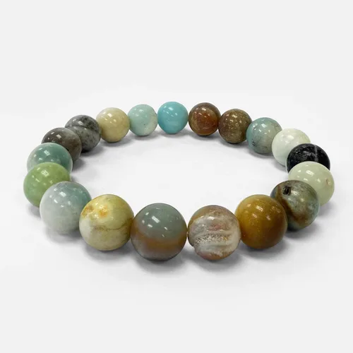 Vista 223 de Gem Avenue Handmade Round Bead Stretch Bracelet Unisex Natural Stone Beaded Jewelry for Men & Women, Elastic Wristband for Daily Wear