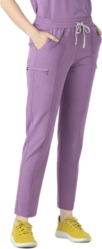 Vista 2 de Mediclo Pantalones médicos médicos para mujer - Sicilia 7 bolsillos Pintuck pierna cónica ecológica sostenible FYSEL tela ropa de trabajo