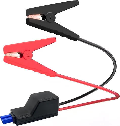 Vista 8 de Pinza de cocodrilo de reemplazo de conector EC5 de 10AWG, cable de arranque de EC5 con abrazaderas de batería, cable de puente de emergencia de 12V