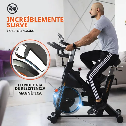 Vista 3 de Bicicleta estática para interiores, resistente de 115 libras, resistencia magnética, incluye mancuernas de 2 x 1 libra, bicicletas de ciclismo