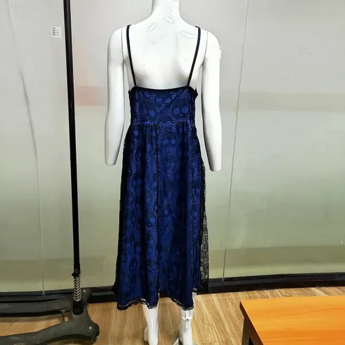 Vista 3 de Vestido de Halloween para mujer 2022, a la moda, con estampado de calavera, sexy, gótico, halter, sin mangas