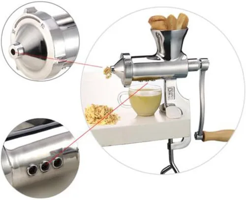 Vista 5 de Exprimidor manual de hierba de trigo Exprimidor de acero inoxidable Exprimidor de verduras y frutas Exprimidor de naranja limón Exprimidor de mano