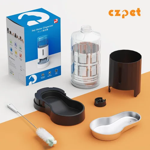 Vista 8 de CZPET Dispensador automático de agua para mascotas de 7L y accesorios de tapa de botella