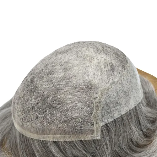 Vista 66 de Mens Toupee Natural Hairline Swiss Lace Toupee Remy Human Hair Piece For Men Bleached Knots Mens Hair Replacement System Toupee 6X8#1 Jet Black 100%