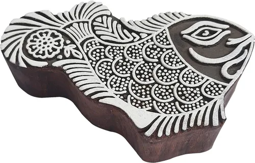 Vista 40 de Bloque de impresión tradicional patrón de caballo grande sello de madera grande