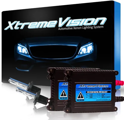 Vista 19 de XtremeVision H1 - Paquete de bombillas de xenón para faros delanteros de 10 K y 35 W DC, balasto delgado, 10000 K, azul oscuro, 1 par