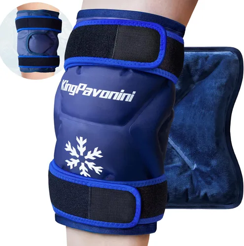 Vista 9 de KingPavonini Paquete de hielo de rodilla XXL que envuelve toda la rodilla después de la cirugía, bolsa de hielo de gel grande reutilizable