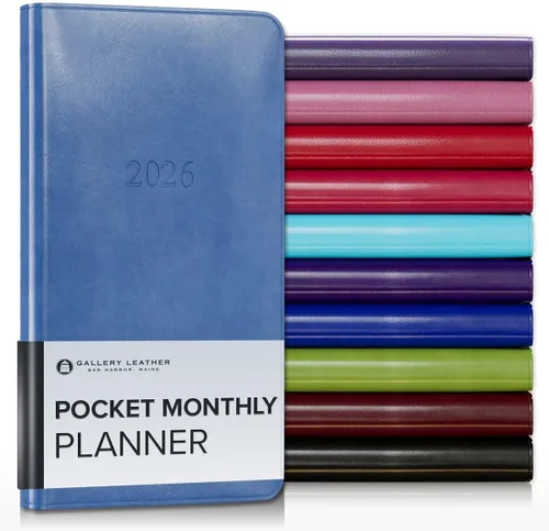 Vista 78 de Gallery Leather Agenda mensual grande 2026-2027 Acadia Navy Acadia Marina