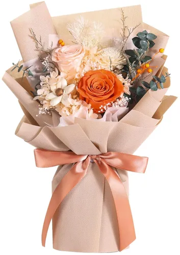 Vista 9 de Jtoder Flores Eternamente para la Entrega, Ramos de Flores Preservadas, Rosas Púrpuras de Larga Duración, Ramos de Regalo para Madre, Esposa, Novia