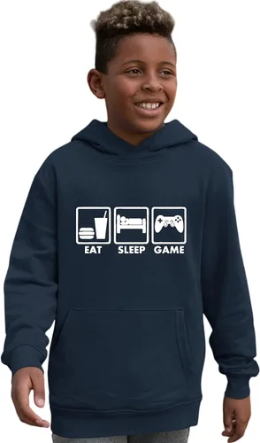 Vista 32 de Go All Out Eat Sleep Game - Sudadera con capucha para hombre y mujer Verde Irlandés