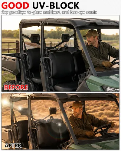 Vista 5 de Parabrisas trasero compatible con Can-Am Defender 2016-2026, ventana trasera de policarbonato resistente a prueba de rayos UV para HD5 HD8 HD10 Max