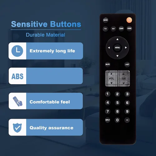 Vista 4 de VR2 - Control remoto reemplazado compatible con VIZIO TV VO370M VL260M VO420E VECO320L VECO320L1A VECO320LHDTV VP323HDTV10A VP422HDTV10A