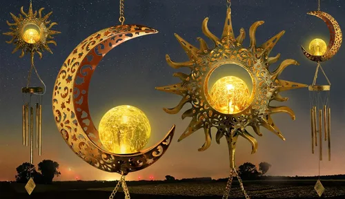 Vista 11 de Solar Wind Chimes Sun Decor Gift for Women Cracked Glass Light Wind Chime