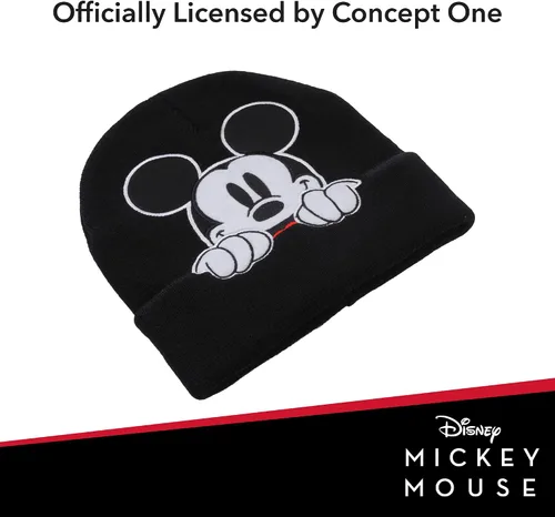 Vista 3 de Concept One Disney Mickey Mouse Cuffed Beanie Hat, Knitted Stocking Cap