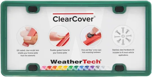 Vista 11 de WeatherTech ClearCover - Cubierta de lente de acrílico transparente con marco duradero que protege las matrículas, color negro