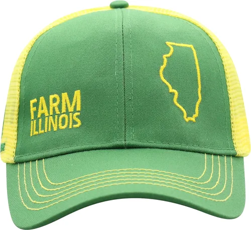 Vista 68 de John Deere Gorra de béisbol con logotipo y malla trasera con contraste, para hombre