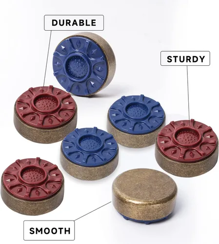 Vista 3 de GSE Games & Sports Expert Juego de 8 discos de tejo de 2-1/8" o 2-5/16" para accesorios de mesa de tejo (cromo/bronce) for Shuffleboard Table