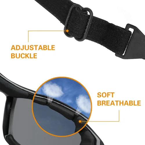 Vista 6 de TERAISE Gafas de equitación para motocicleta, gafas de esquí de seguridad ajustables