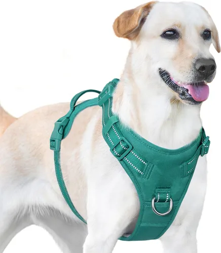 Vista 9 de Arnés sin tirones para perro, chaleco reflectante para cachorros para perros pequeños, medianos y grandes (negro, XS)