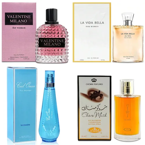 Vista 26 de AFLUXE Top Sales 4 Pieza Set de Perfume para Mujer Combo Eau de Parfum Spray Natural, Fragancia Duradera para Mujeres Kiara Mango Punch & Sarah Pink