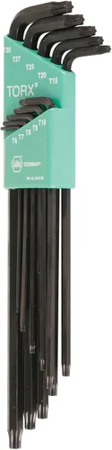 Vista 3 de Wiha 36689 ErgoStar Torx - Juego de llaves en L, 13 piezas, T5–T45, extremo de bola y estándar, soporte de apertura rápida automática, óxido negro